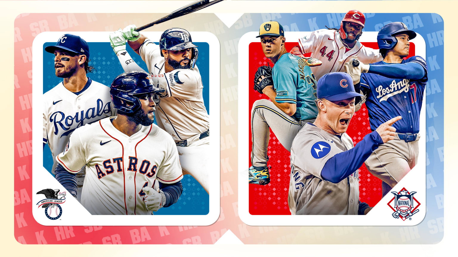Bobby Witt Jr., Yordan Alvarez, Junior Caminero, Jacob Misiorowski, Pete Crow-Armstrong, Elly De La Cruz and Shohei Ohtani