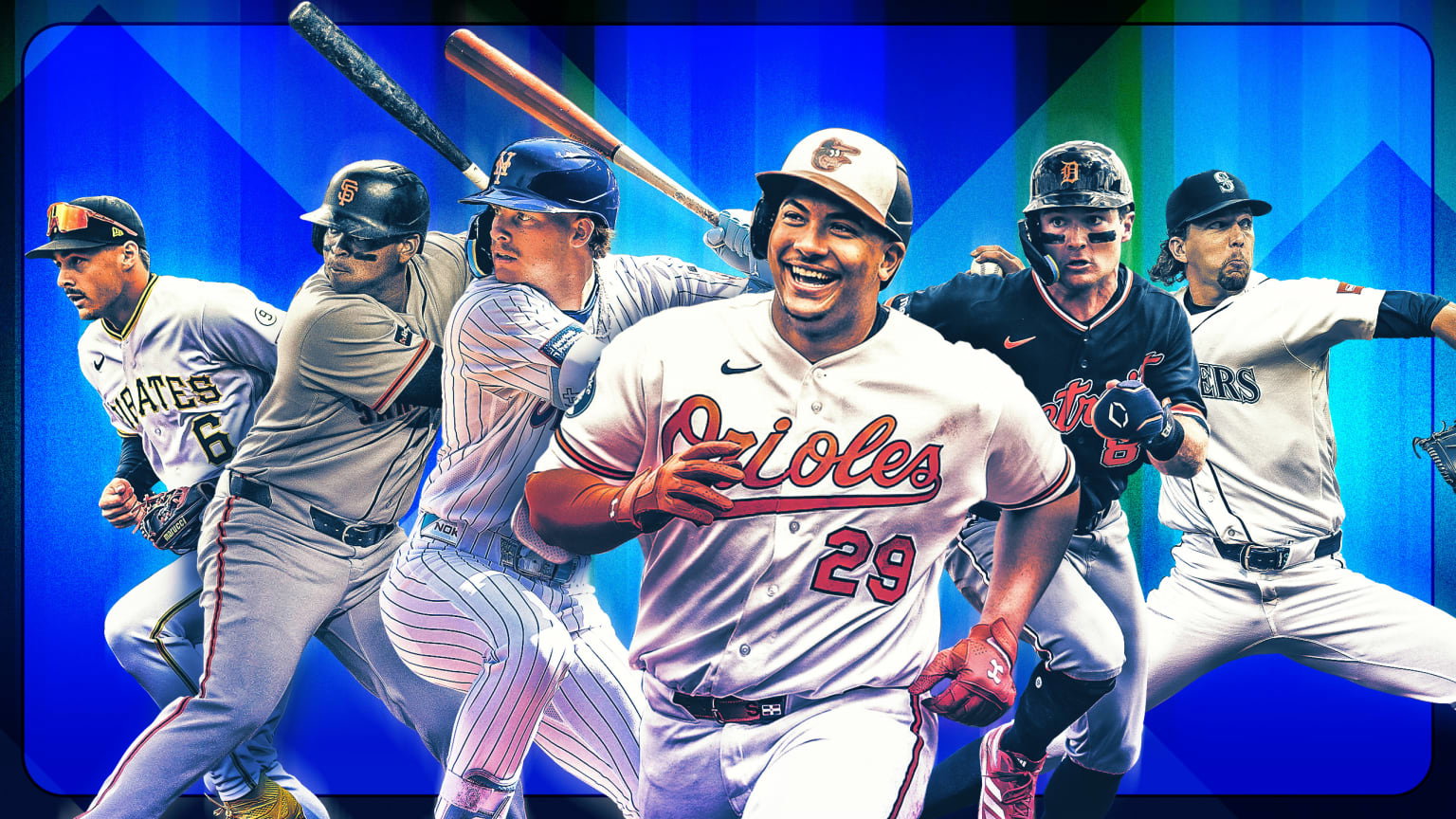 Konnor Griffin, Rafael Devers, Carson Benge, Samuel Basallo, Kevin McGonigle and Logan Gilbert