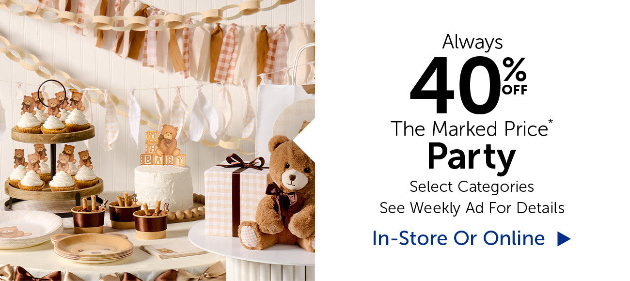 Always 40% Off The Marked Price - Party - Select Categories