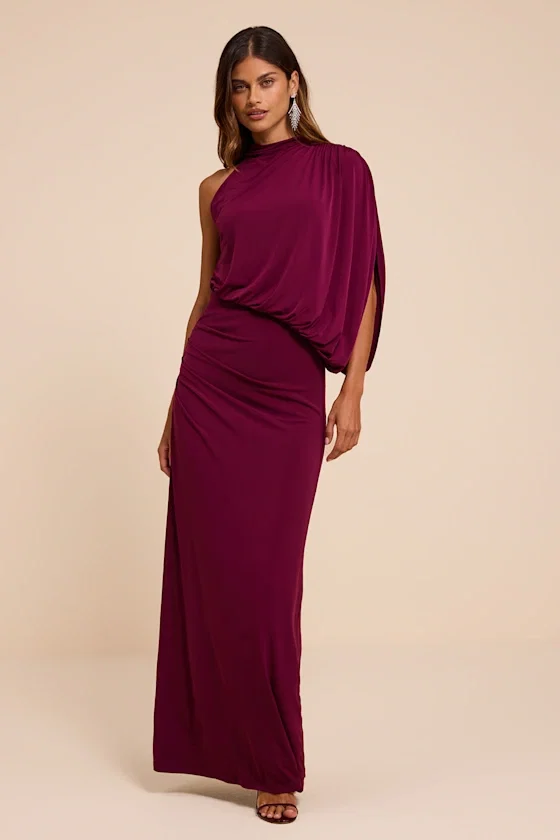 Image of Hannah Plum One-Shoulder Maxi Dress