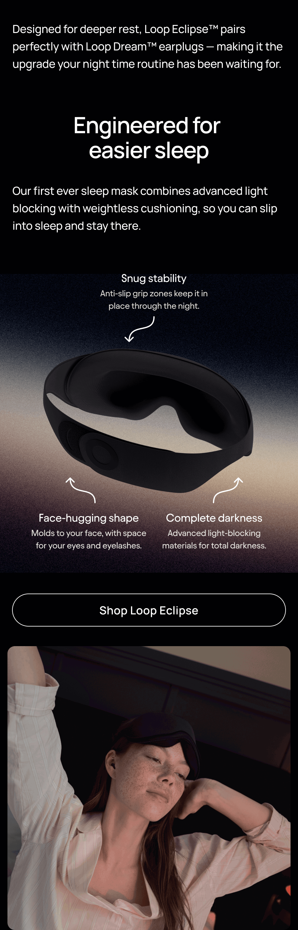 Engineered for easier sleep, shop Loop Eclipse