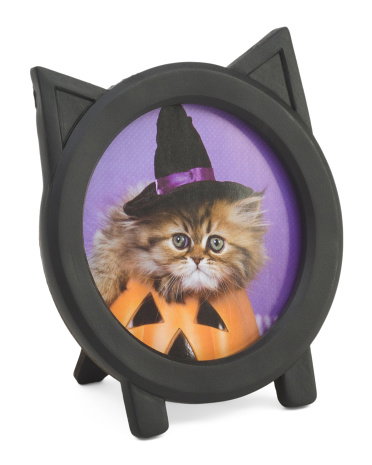4x4 Cat Tabletop Picture Frame | Black