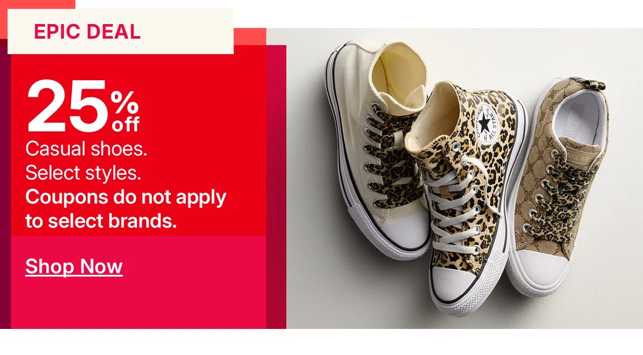 25% off casual shoes