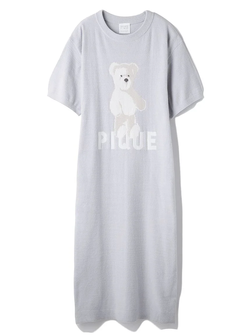 Image of Fluffy Variety Motif Jacquard Dress