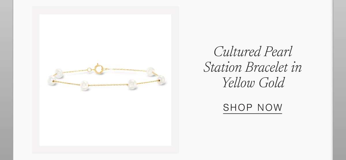 Cultured Pearl Station Bracelet in Yellow Gold | SHOP NOW