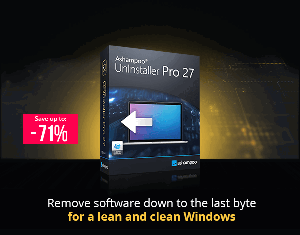 Ashampoo® UnInstaller Pro 27 | Remove software down to the last byte for a lean and clean Windows