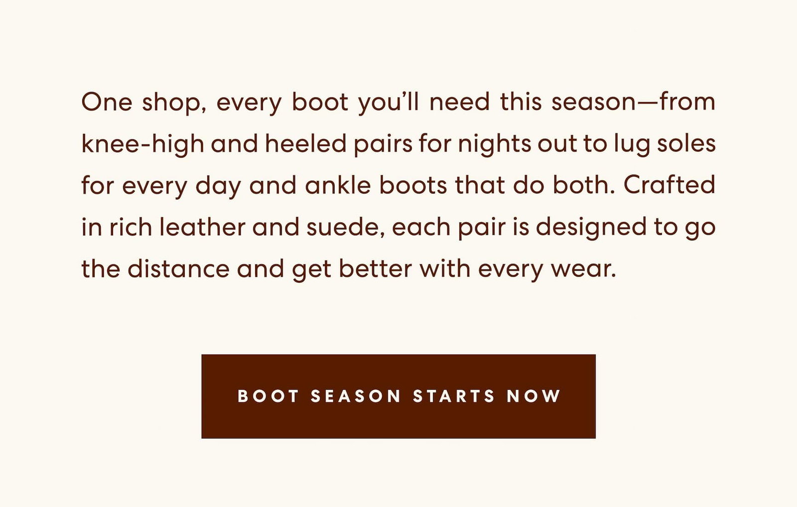 Boot Season Starts Now