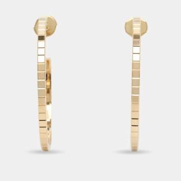 Ice Cube 18k Yellow Gold Hoop 