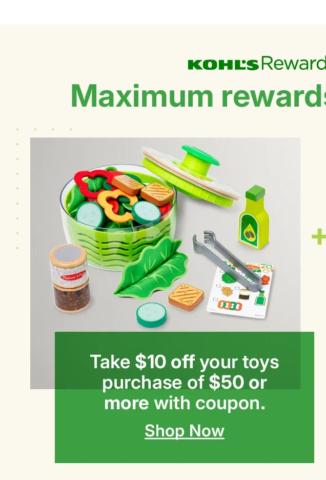 take $10 off your toys purchase of $50 or more with coupon. shop now.