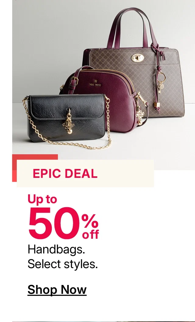 up to 50% off handbags