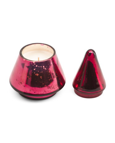 3.25x5 Siberian Fir Candle In Tree Shaped Jar | Burgundy | Size: Siberian Fir Tree