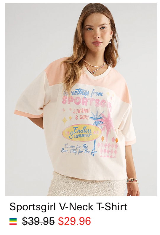 SPORTSGIRL 1948 SUMMER V-NECK T-SHIRT