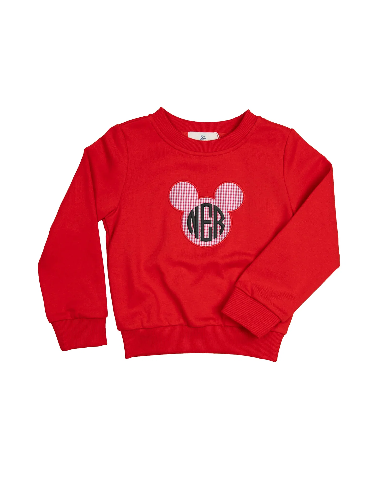 Image of Main Street Applique Mouse Sweatshirt in Red- FINAL SALE