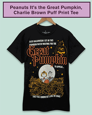 Peanuts It's the Great Pumpkin, Charlie Brown Puff Print Tee