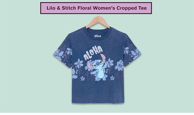 Lilo and Stitch Floral Women's Cropped Tee