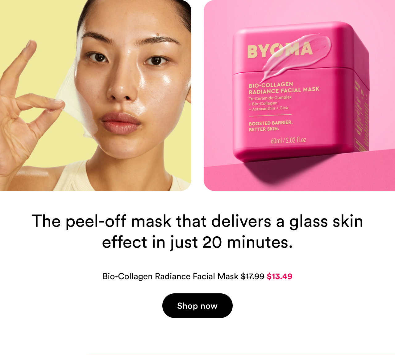 The peel-off mask that delivers a glass skin effect in just 20 minutes | Bio-Collagen Radience Facial Mask | Shop now