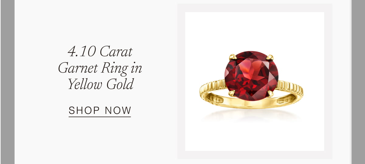 4.10 Carat Garnet Ring in Yellow Gold | Shop Now