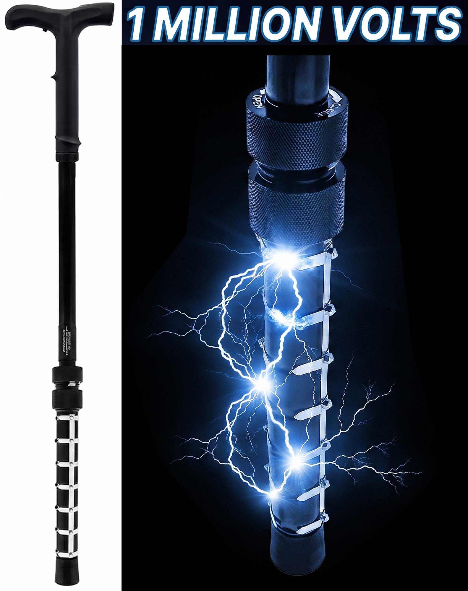 Image of Zap Cane - Stun Gun Rechargeable Cane with LED Flashlight
