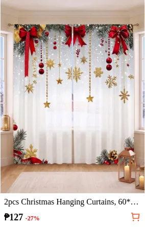 2pcs Christmas Hanging Curtains 60...