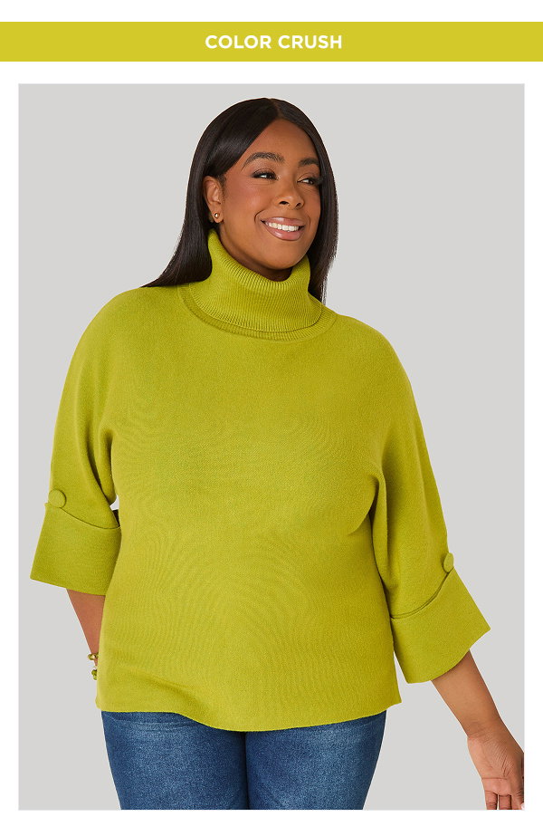 Cuffed Sleeve Turtleneck Sweater