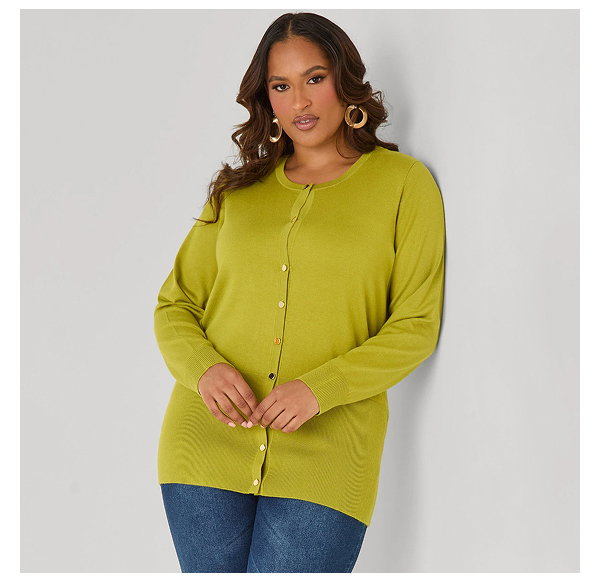 Knitted Button Front Cardigan