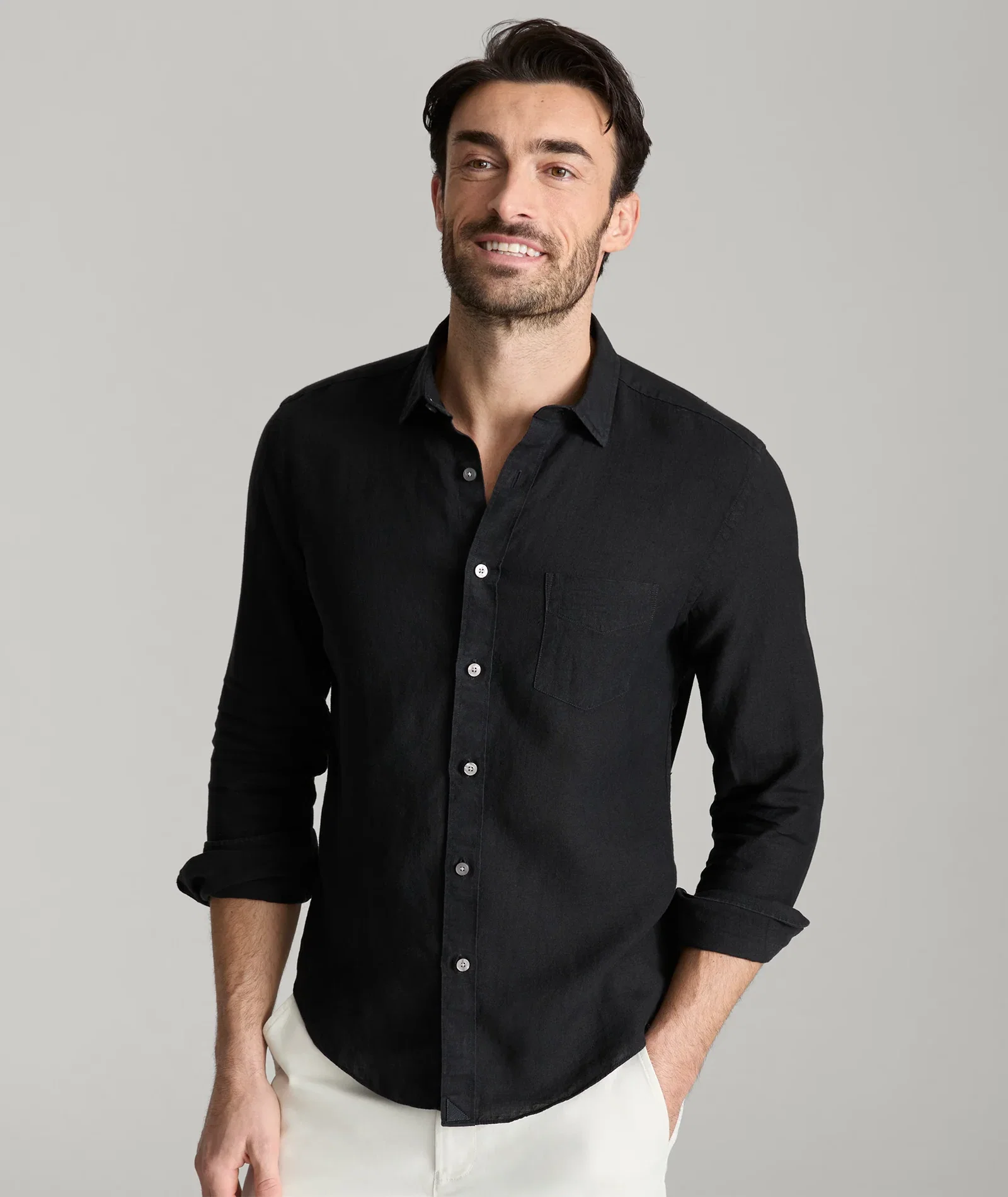 Image of Wrinkle-Resistant Linen Vin Santo Shirt