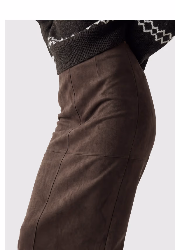 Sueded Midi Skirt
