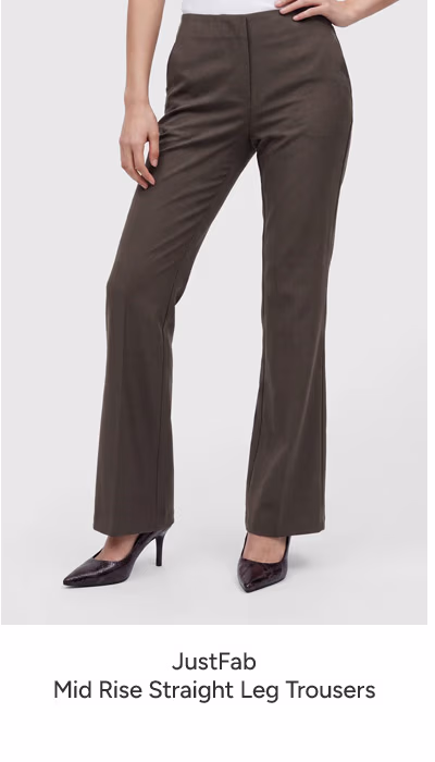Mid Rise Straight Leg Trousers