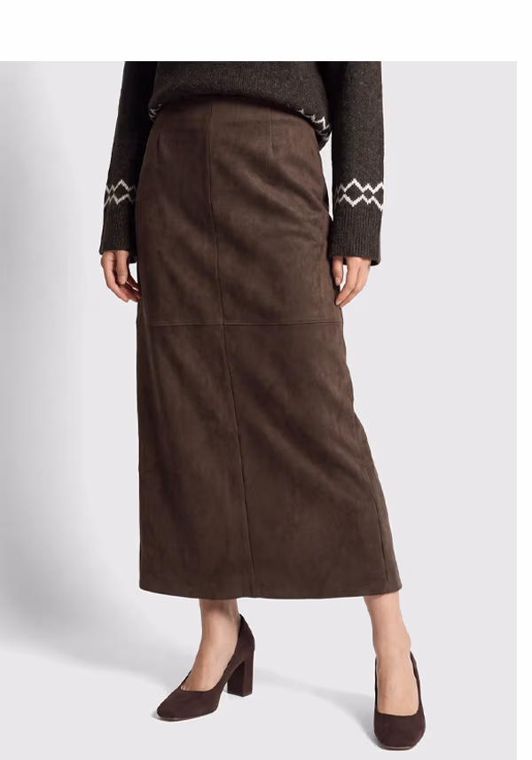 Sueded Midi Skirt