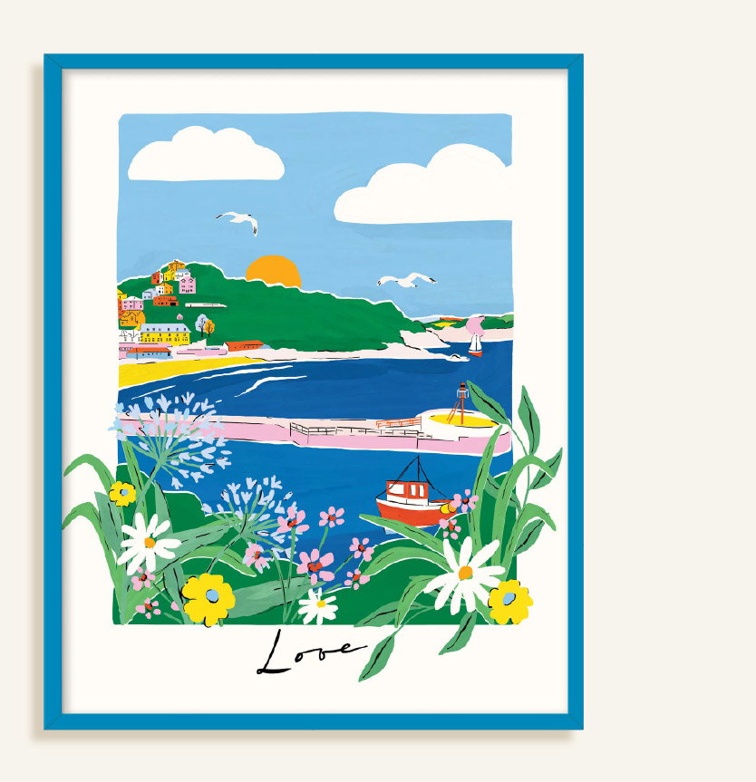 LOOE BRIGHTS FRAMED PRINT