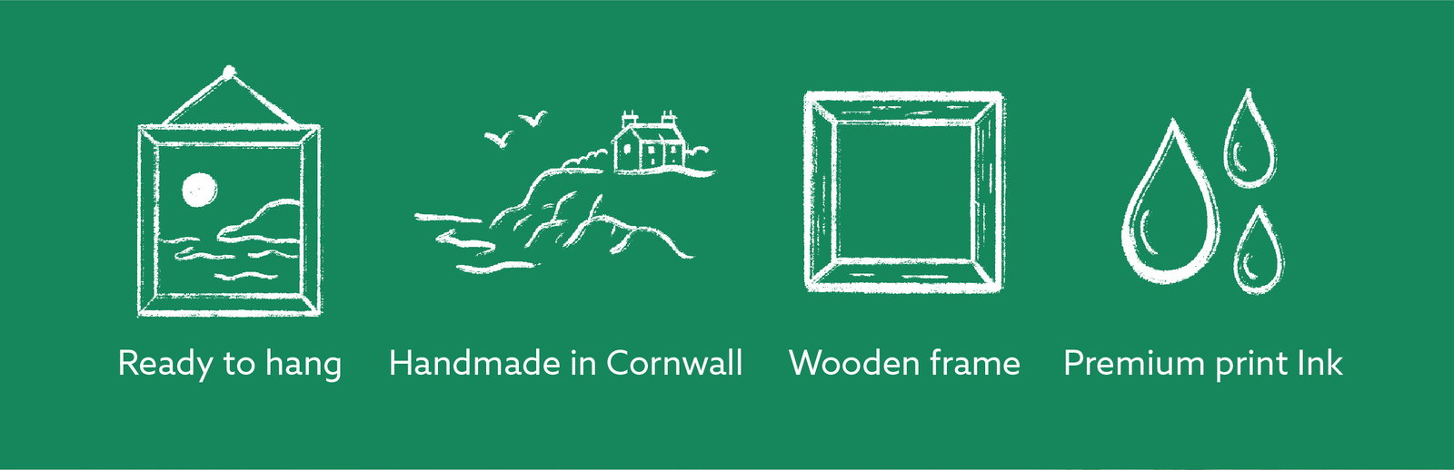Whistlefish art is ready to hang, handmade in Cornwall, finished with a wooden frame and printed using premium print ink.