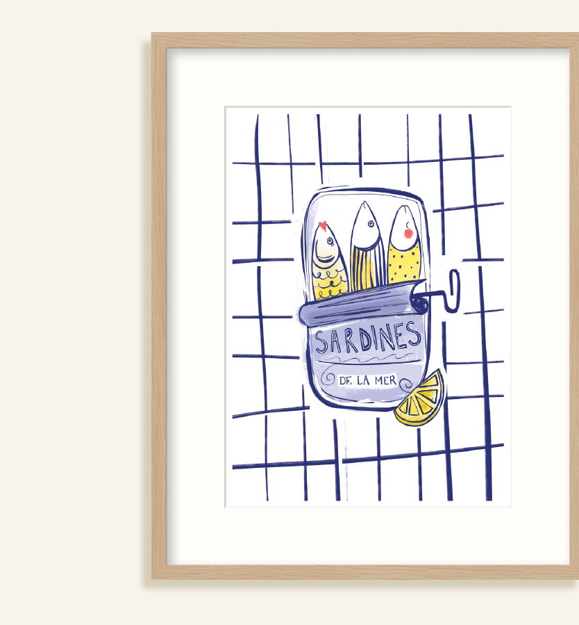 SARDINES DE LA MER FRAMED PRINT