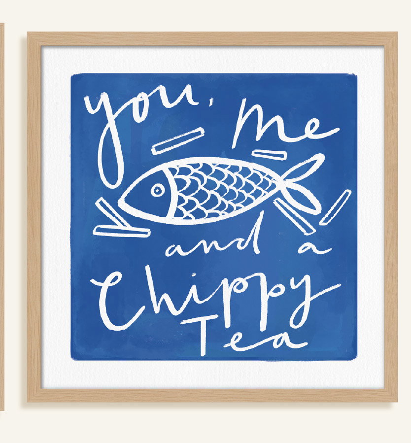 YOU, ME, CHIPPY TEA FRAMED PRINT