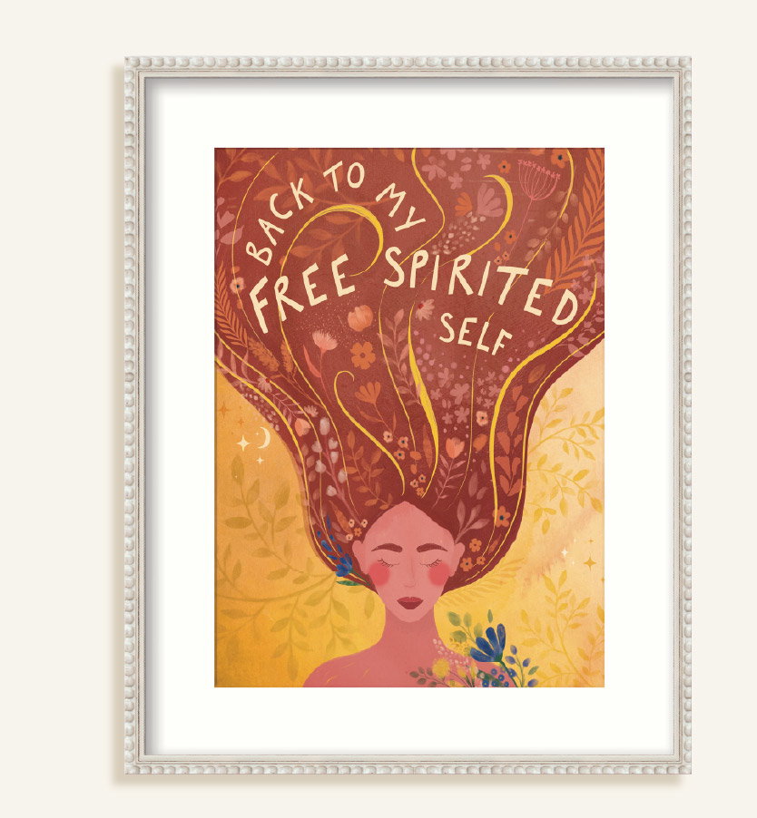 BACK TO MY FREE SPIRIT FRAMED PRINT