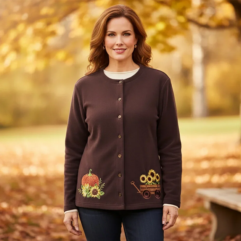 Image of Women's Harvest Button Down Cardigan Sweater