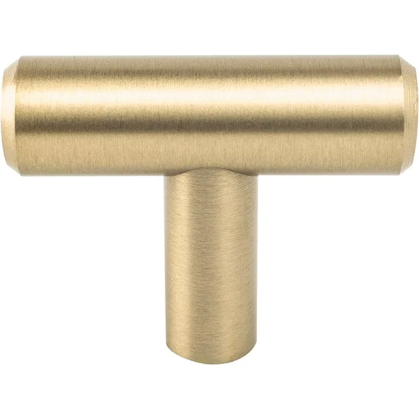 Berenson Transitional Advantage Two, 1-9/16 Inch Length T-Bar Knob in Champagne Finish, Steel Material, Perfect for Cabinets and Drawers