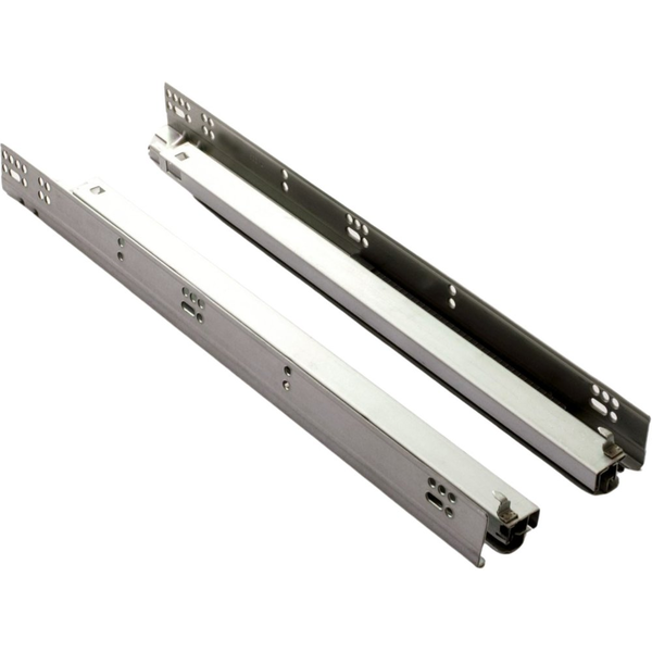  21 Inch Length VLS 2.0 Soft-Close Full Extension Undermount Slide for Up To 5/8 Inch Width Drawer Sides, 90 lb. Load Rating, Front Locking Devices Required, Zinc Plated Steel 