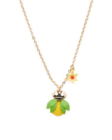 Gold Plated Bee Flower Pendant Necklace for Women