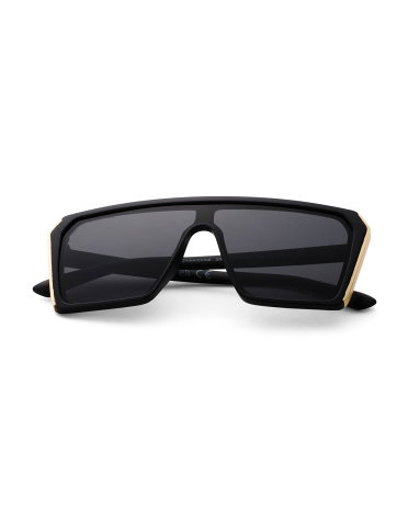 145mm Shield Sunglasses | Black | Metal