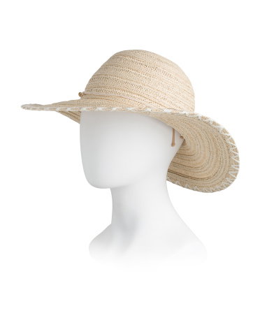 Paper Straw UPF 50 Plus Floppy Hat for Women | Beige