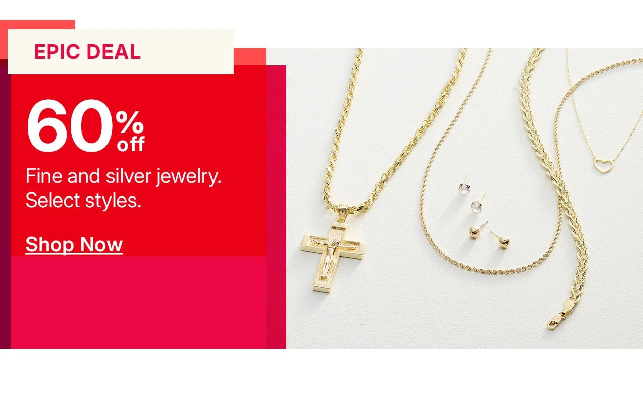 60% off fine and silver jewelry