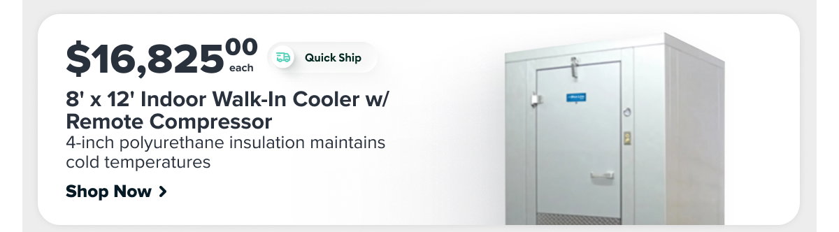 Arctic 8' x 12' Indoor Walk-In Cooler w/ Remote Compressor - Floor (BL1208-CF-R)