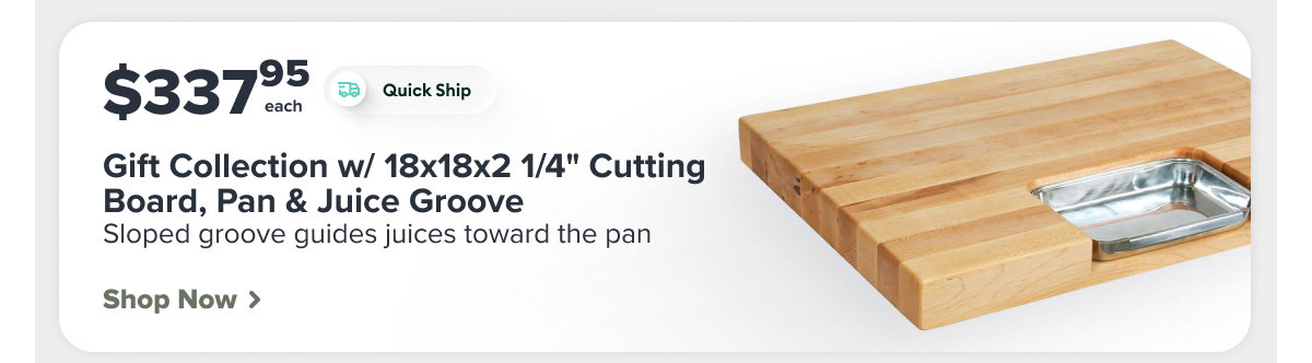 John Boos PM2418225-P Gift Collection w/ 18x18x2 1/4" Cutting Board, Pan & Juice Groove, Cream
