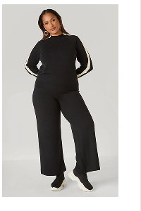 Wide Leg Striped Sweater Pants