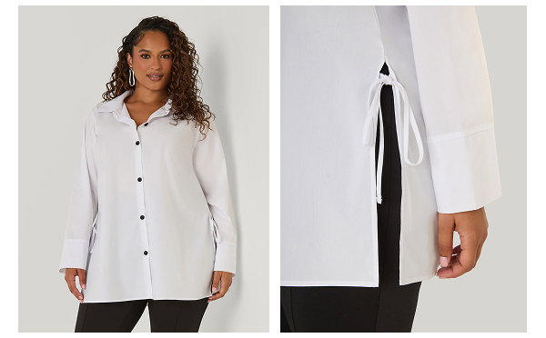 Side Ties Poplin Shirt
