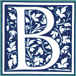 Decorative letter B with floral pattern.