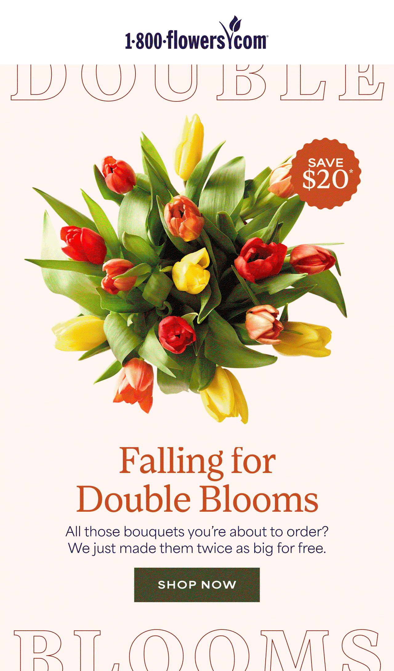 Falling for Double Blooms | All those bouquets you're about to order? We just made them twice as big for free.
