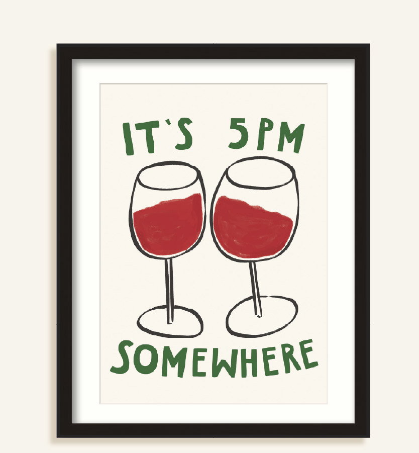 5PM SOMEWHERE FRAMED PRINT