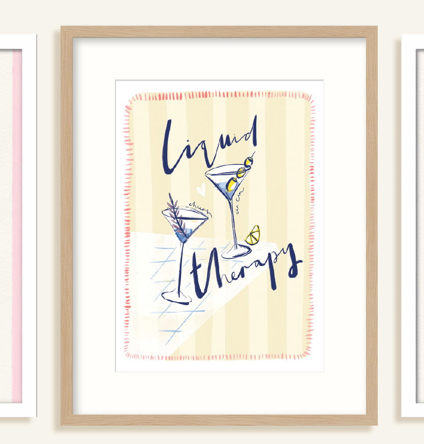 LIQUID THERAPY YELLOW FRAMED PRINT