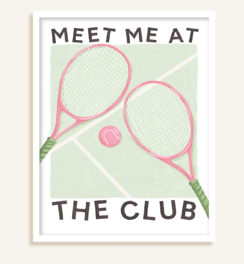 MEET ME AT THE CLUB PINK FRAMED PRINT